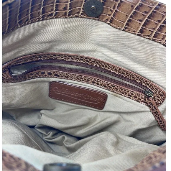 Coldwater Creek Purse with Free Charm Tan Beige Brown Tote Bag Handbag Womens‎ - Picture 4 of 12